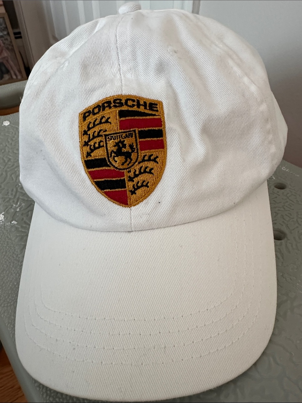 Porsche Design White Baseball Cap with Embroidered Signature Crest